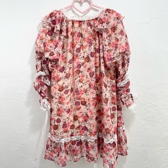 For Love & Lemons Evie Swing Mini Dress Tea Rose - Picture 5 of 5